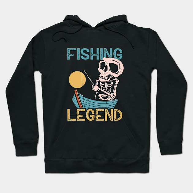 fishing legend a perfect birthday gift for an angler Hoodie by Crazy.Prints.Store